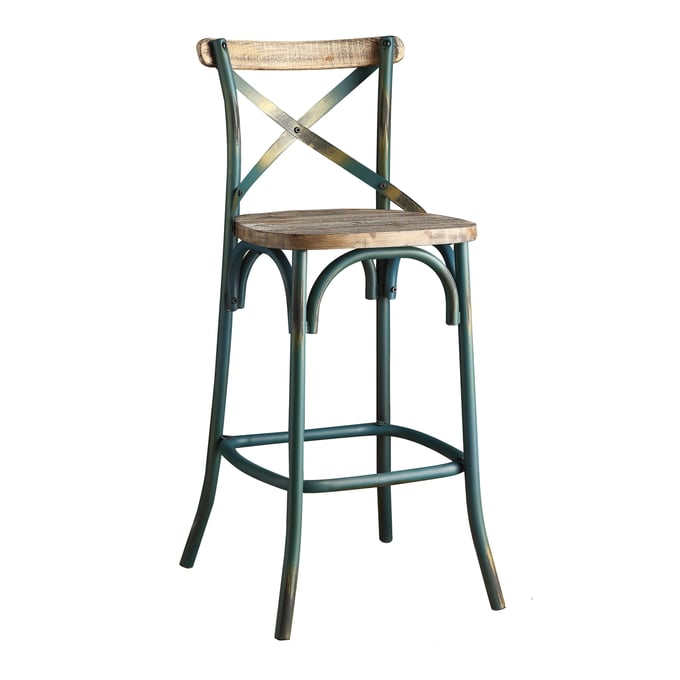 Acme Furniture Zaire Antique Turquoise Oak Bar Chair ACM-96807